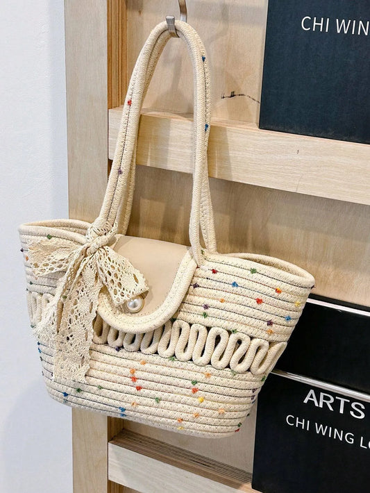 Casual Woven Straw Tote Bag