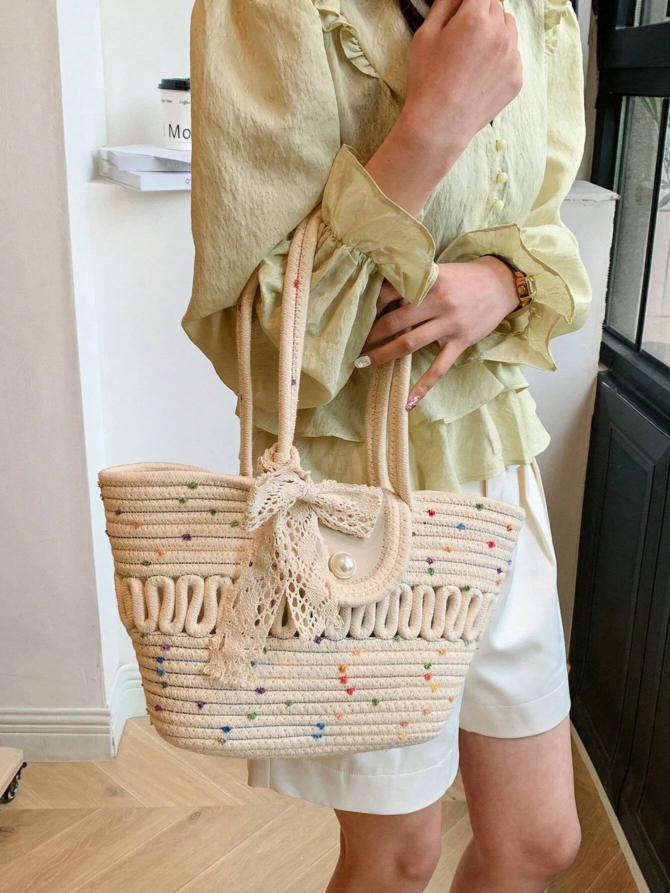 Casual Woven Straw Tote Bag