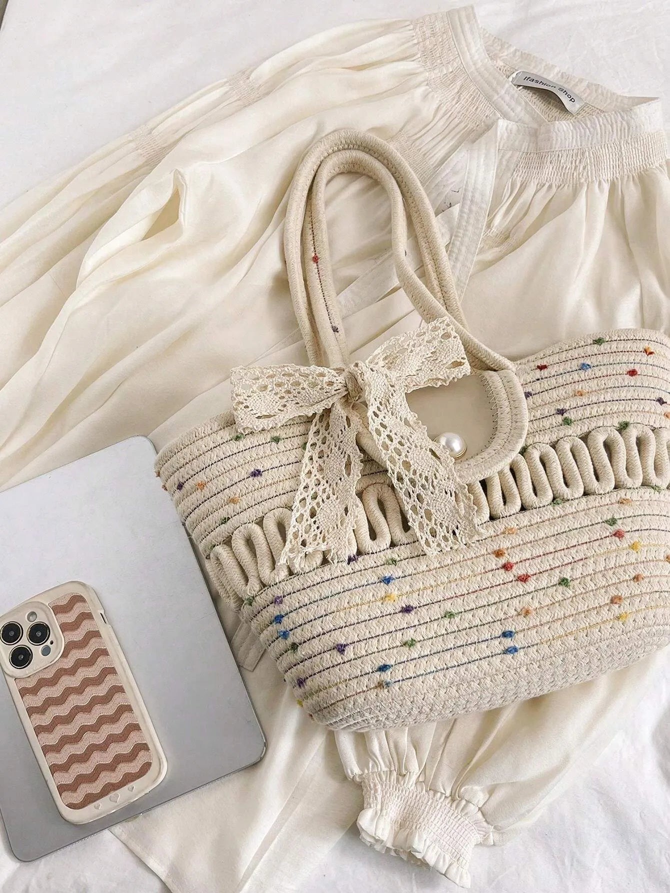 Casual Woven Straw Tote Bag