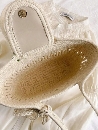 Casual Woven Straw Tote Bag