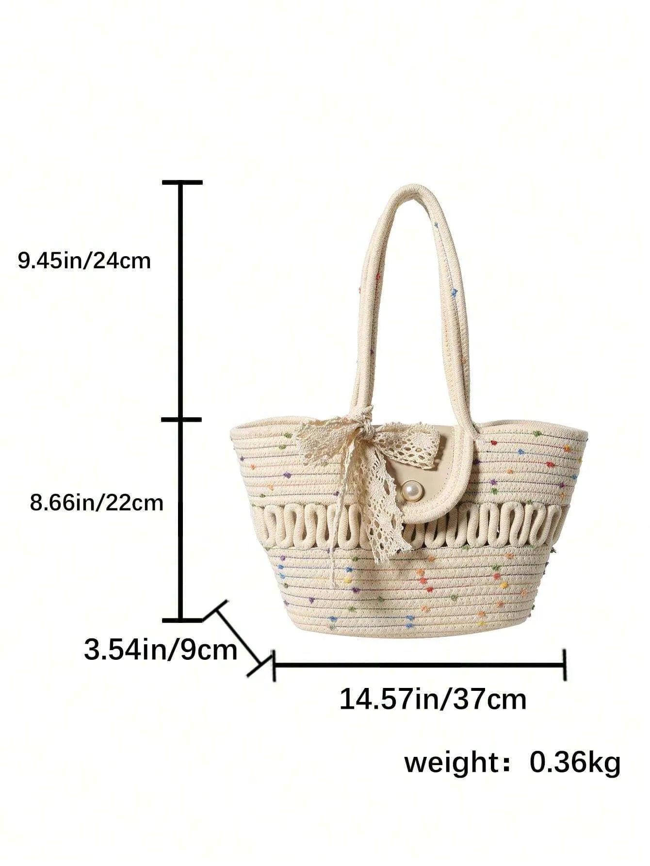 Casual Woven Straw Tote Bag
