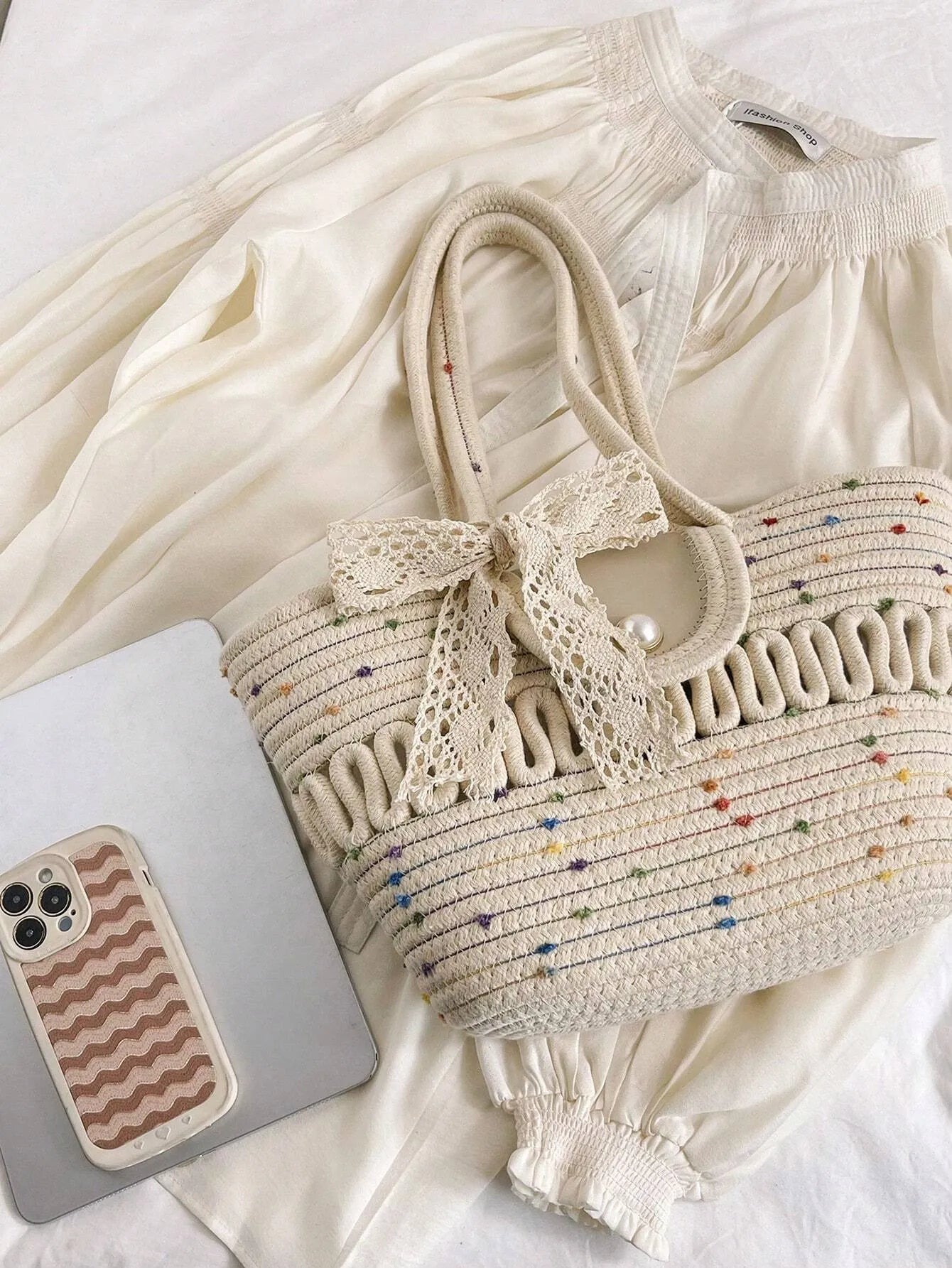 Casual Woven Straw Tote Bag