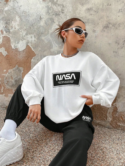 Graphic Drop Shoulder Sweatshirt & Sweatpants