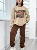 CA Graphic Drop Shoulder Sweatshirt & Sweatpants