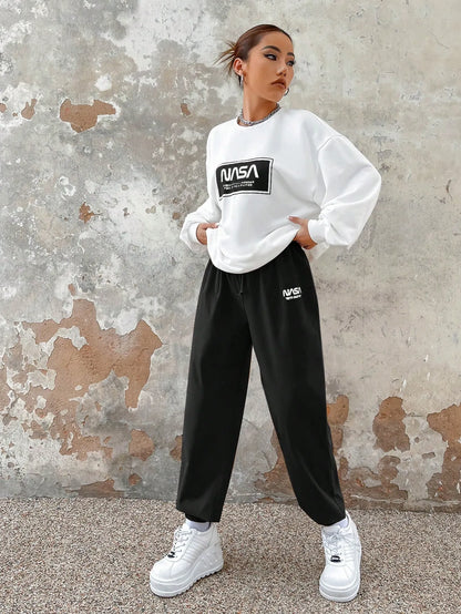 Graphic Drop Shoulder Sweatshirt & Sweatpants