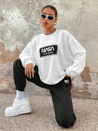 Graphic Drop Shoulder Sweatshirt & Sweatpants