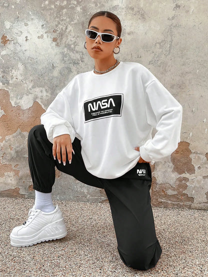 Graphic Drop Shoulder Sweatshirt & Sweatpants
