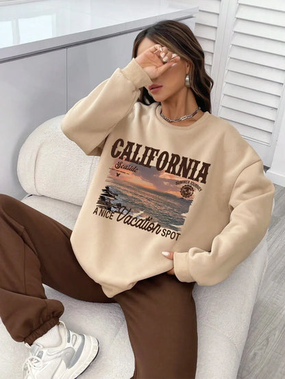 CA Graphic Drop Shoulder Sweatshirt & Sweatpants