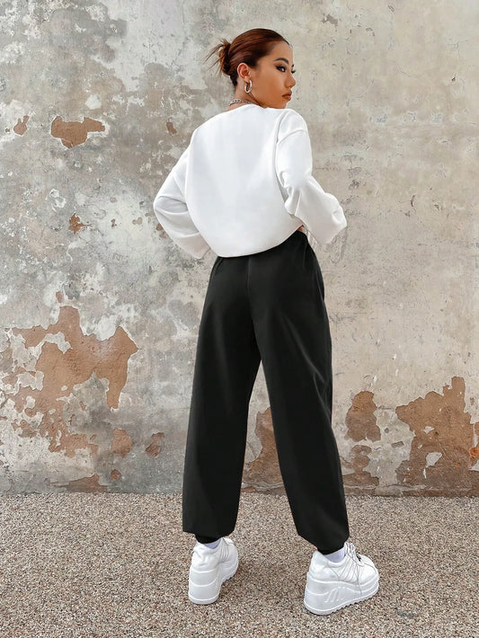 Graphic Drop Shoulder Sweatshirt & Sweatpants