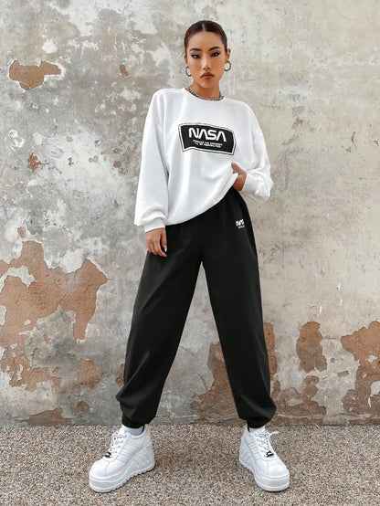 Graphic Drop Shoulder Sweatshirt & Sweatpants