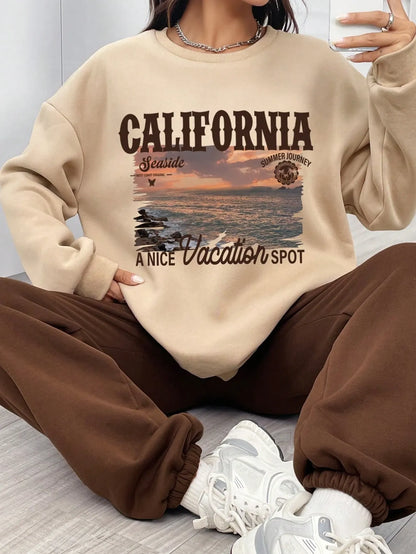 CA Graphic Drop Shoulder Sweatshirt & Sweatpants