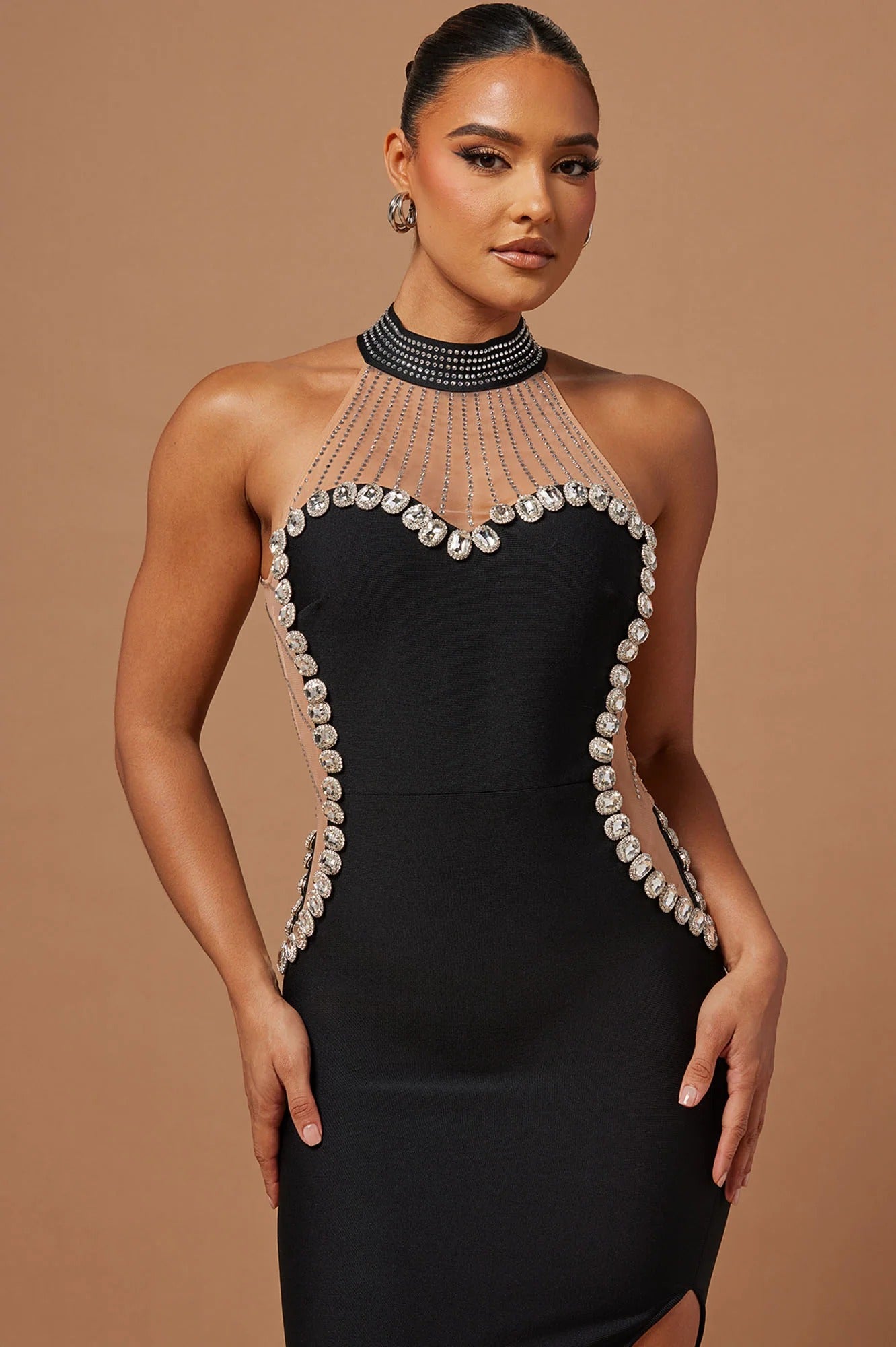 Becky Embellished Bandage Gown
