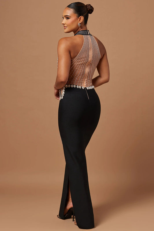 Becky Embellished Bandage Gown