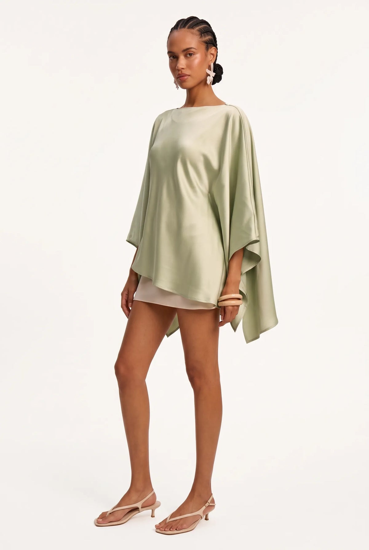 The Sage Draped Cape Blouse