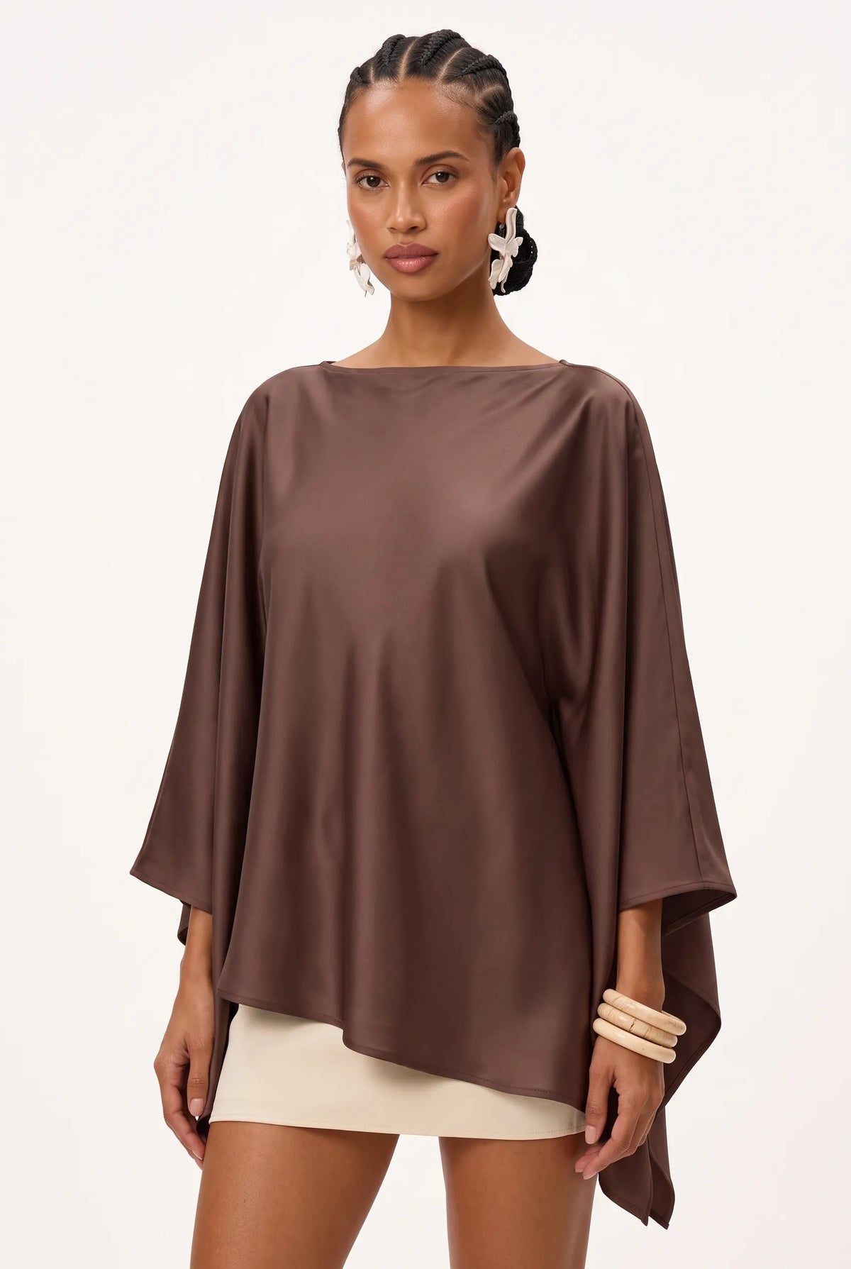 The Sage Draped Cape Blouse