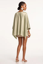 The Sage Draped Cape Blouse