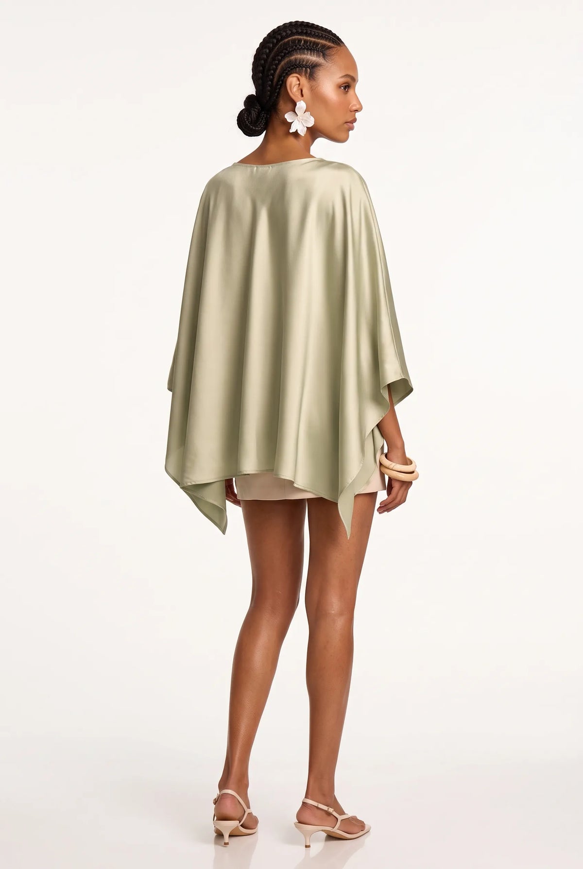 The Sage Draped Cape Blouse