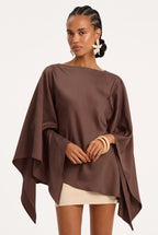 The Sage Draped Cape Blouse