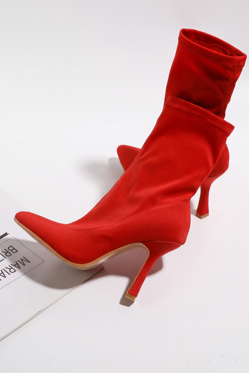 The Scarlet Stride Sock Boot