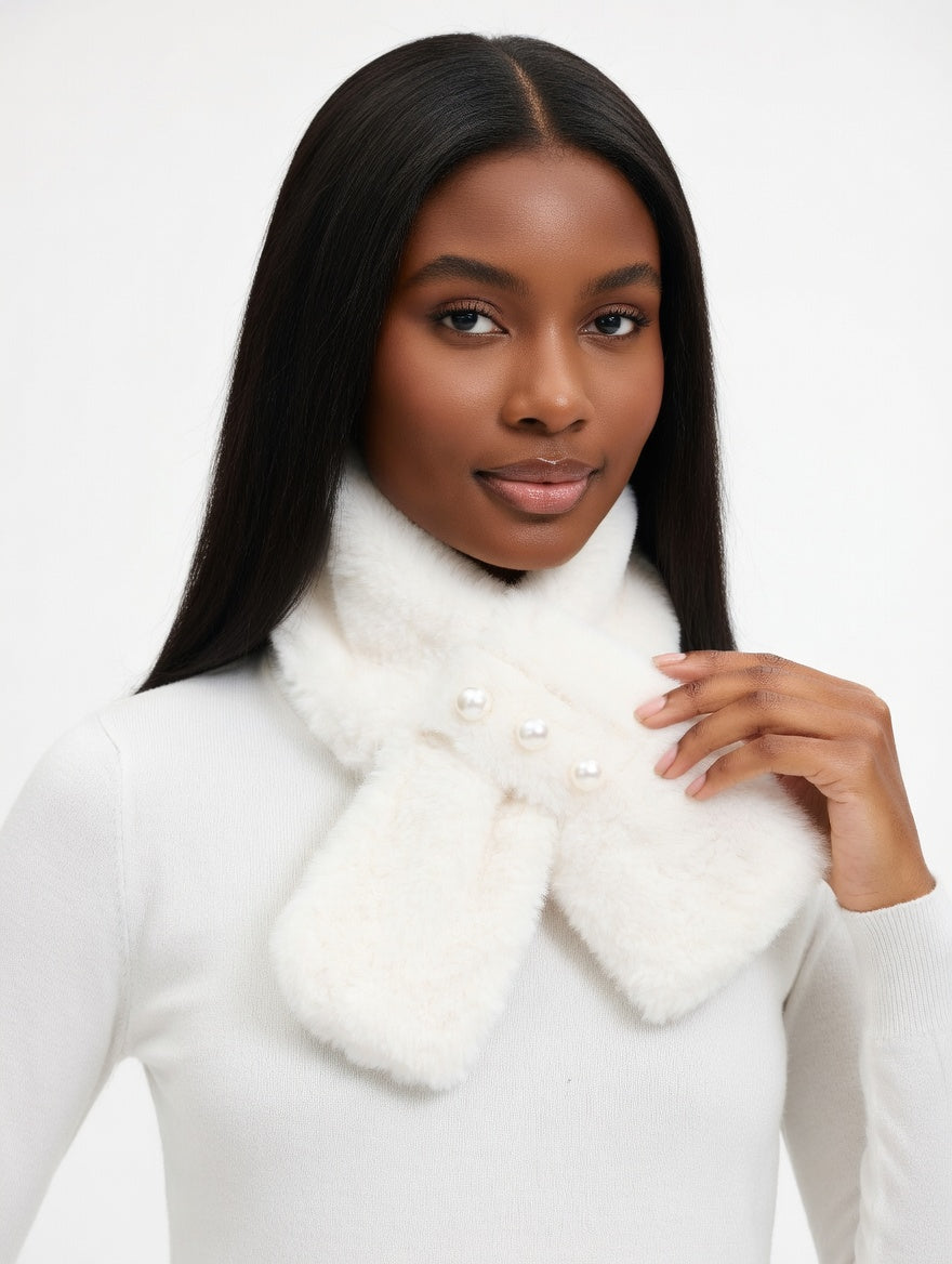 Faux Pearl Decor Scarf