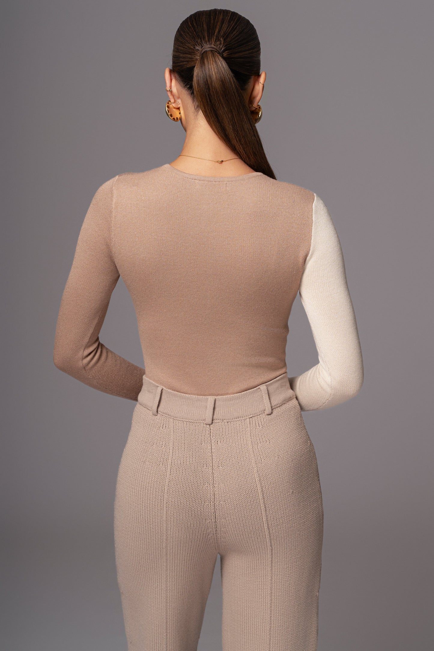 Colorblock Solid Slim Fit Bodysuit