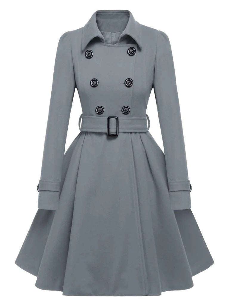 Double-Breasted Woolen  Coat