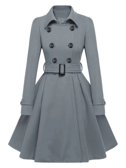 Double-Breasted Woolen  Coat
