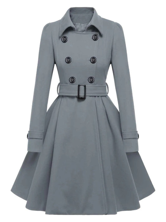 Double-Breasted Woolen  Coat
