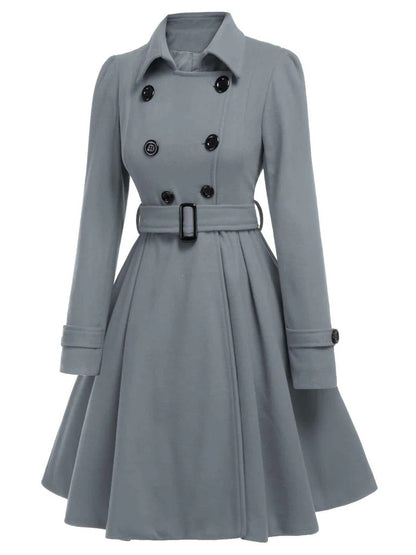 Double-Breasted Woolen  Coat