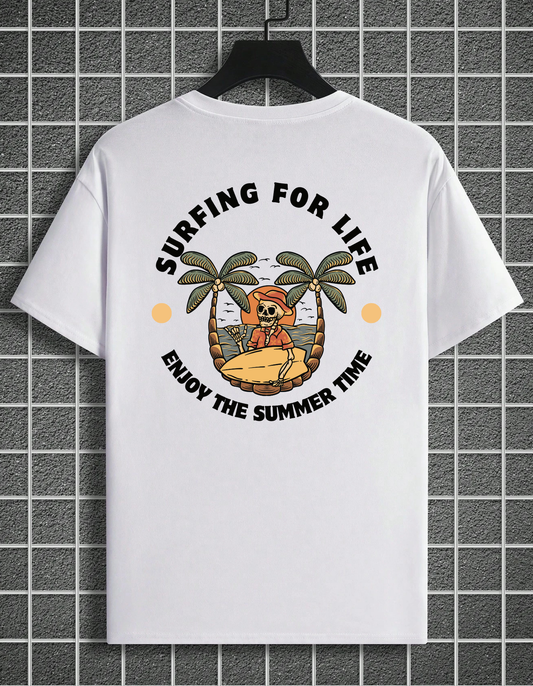 Rare Surfing Round Neck Casual Short-Sleeve T-Shirt