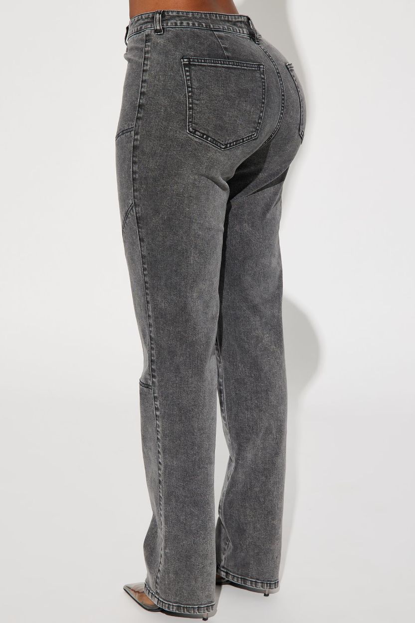 Gray jeans on a white background