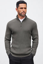 men wearing a  quarter-zip sweater