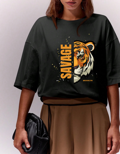 Rare Savage Oversized Crew Neck T-Shirt