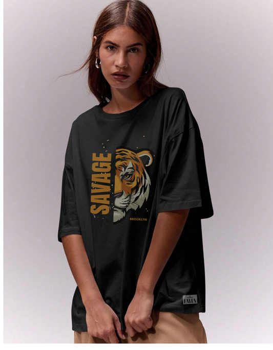 Rare Savage Oversized Crew Neck T-Shirt