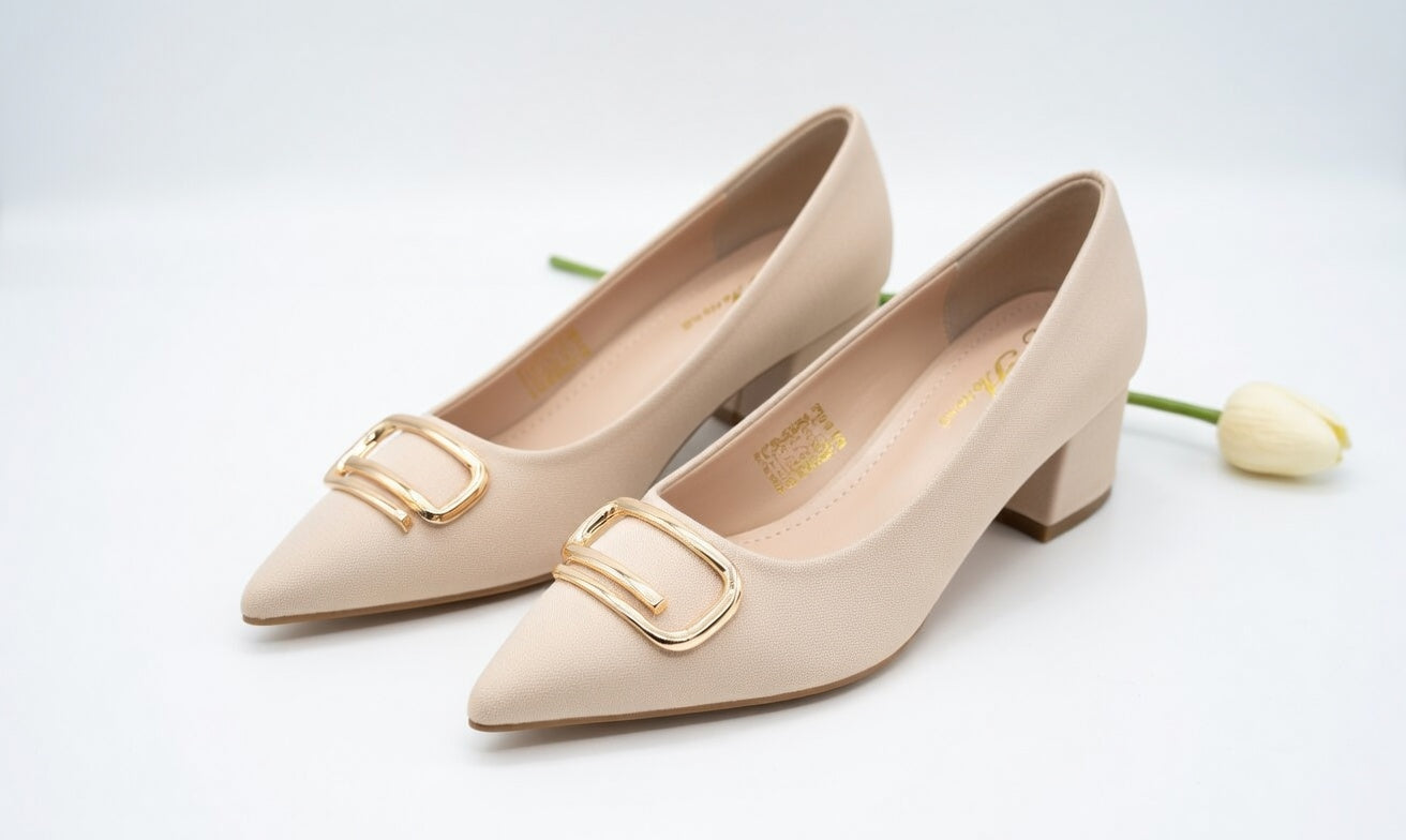 Elegant Teal Block Heel Pumps