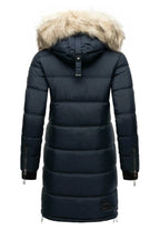 Fuzzy Trim Hooded Padded  Coats