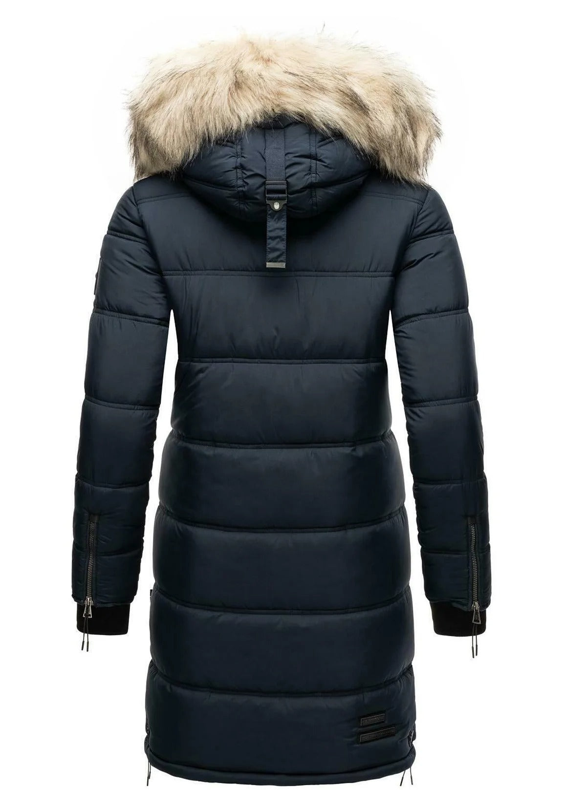 Fuzzy Trim Hooded Padded  Coats