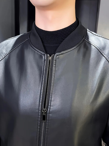 Zip-Up Leather Coat