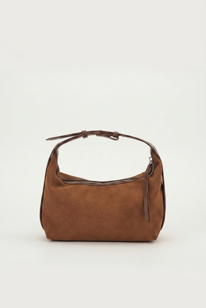 The Suede Crescent Hobo Bag