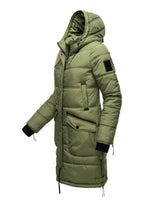 Fuzzy Trim Hooded Padded Coat