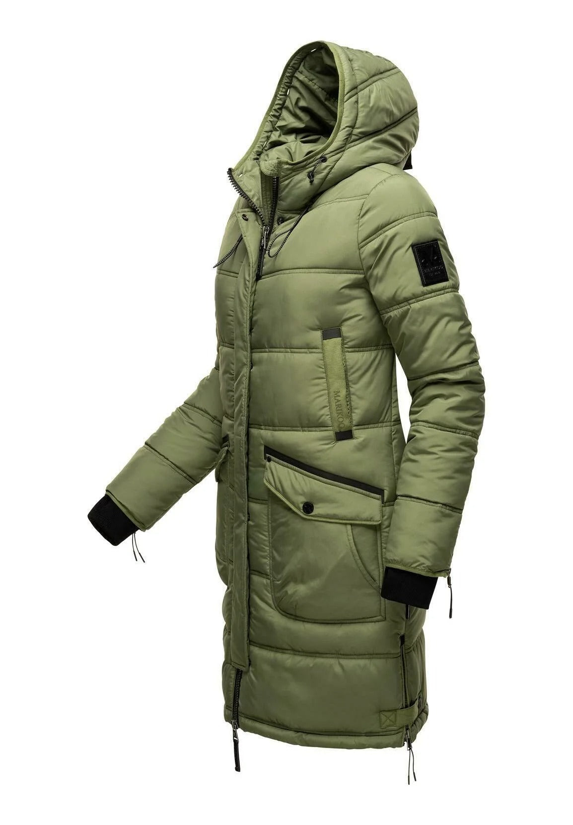 Fuzzy Trim Hooded Padded Coat
