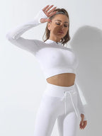 Zipper Half Placket Rib-knit Set