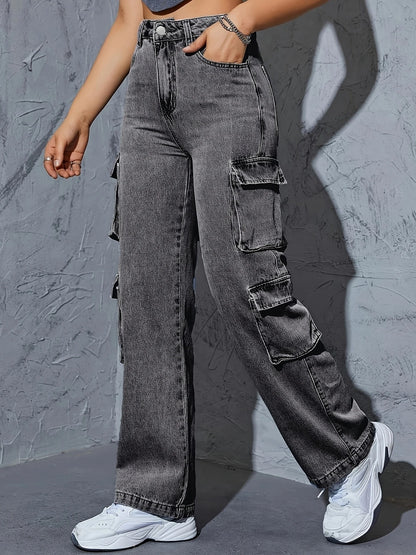Flap Pocke High Waisted Jeans