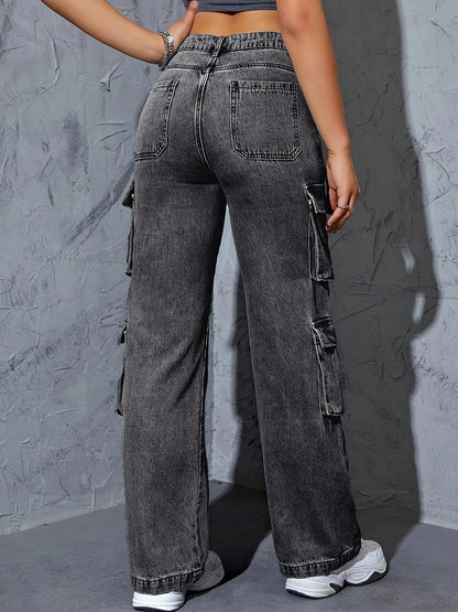 Flap Pocke High Waisted Jeans