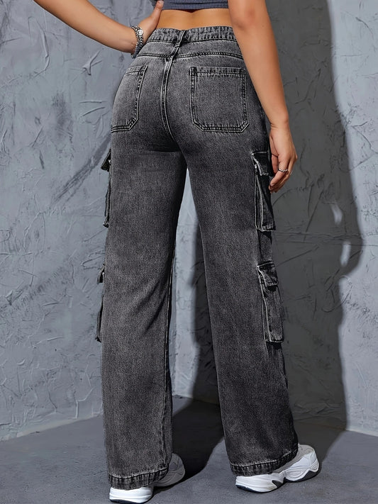 Flap Pocke High Waisted Jeans