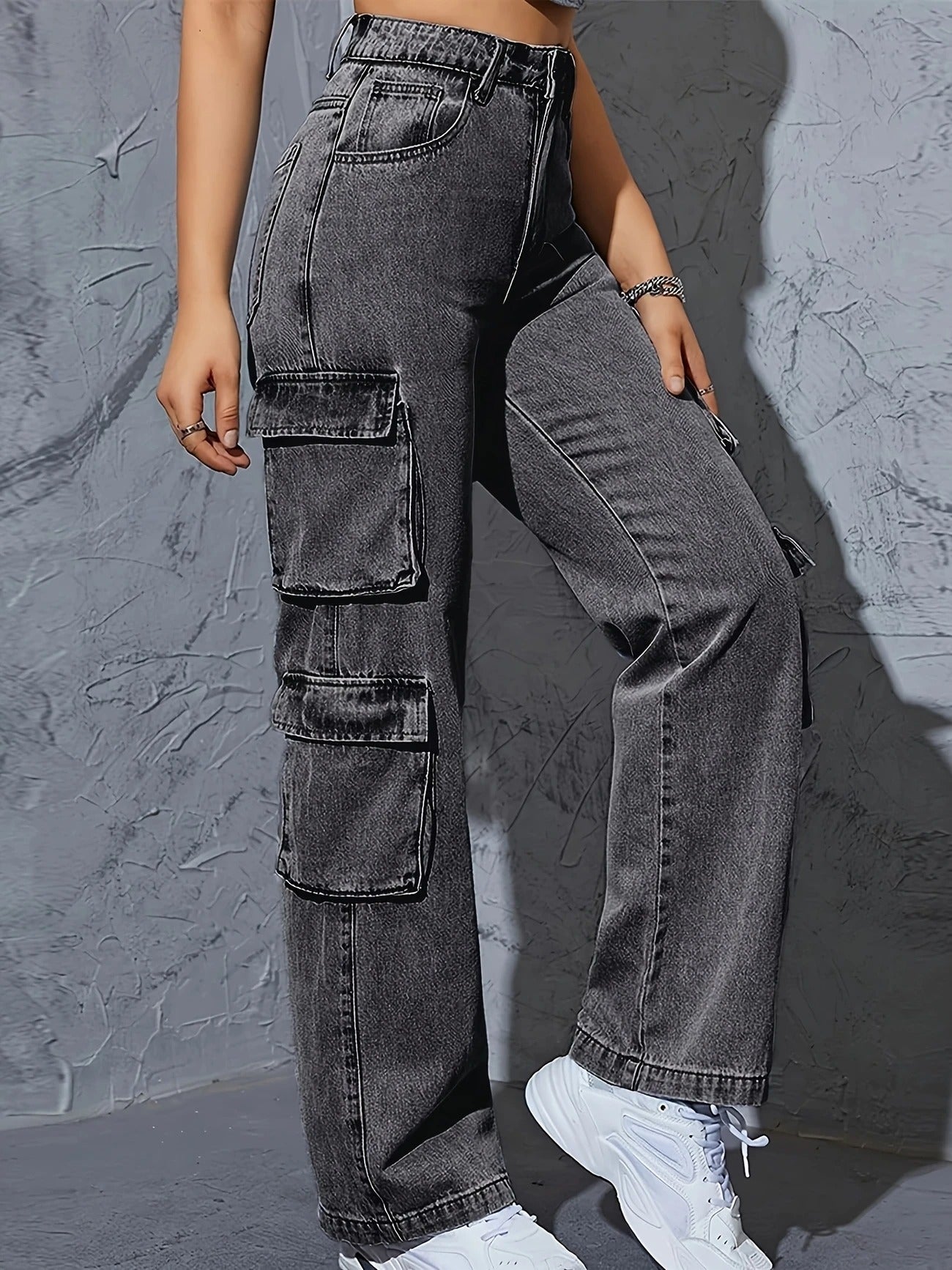 Flap Pocke High Waisted Jeans