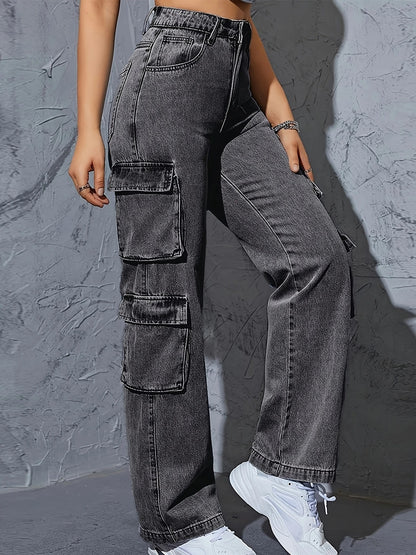 Flap Pocke High Waisted Jeans