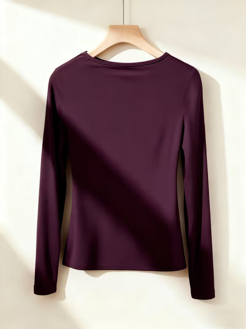 Elegant Long Sleeve Chest Wrinkle Top