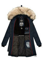Fuzzy Trim Hooded Padded  Coats