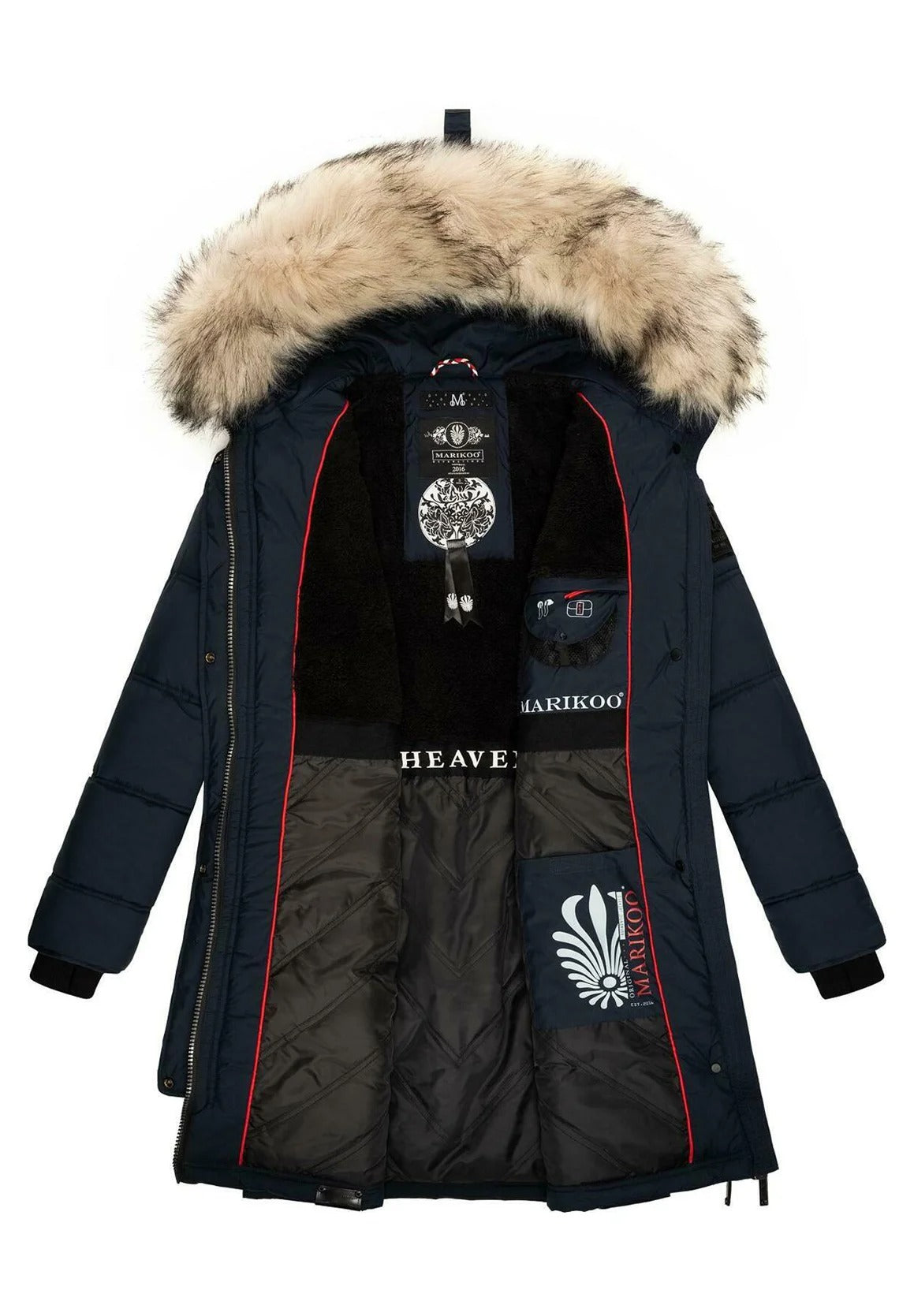Fuzzy Trim Hooded Padded  Coats